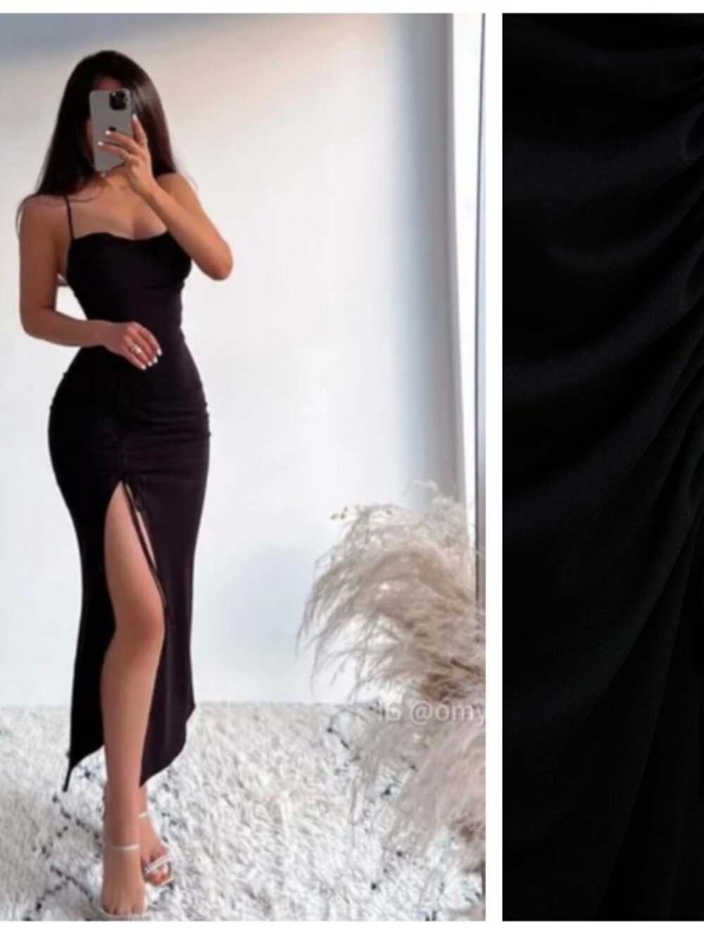 Bloggers Favorite! NWT Zara Black Ruched Slit Maxi Dress